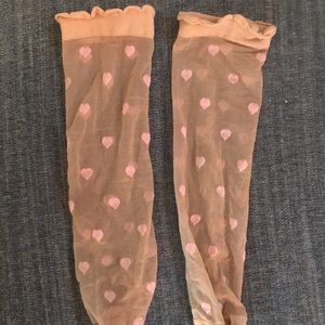 Lotta from Stockholm Pink Heart See Through Socks